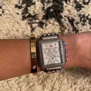 AUTHENTIC Michele Deco Stainless Diamond Watch